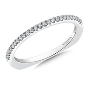 14K White Gold 1/10th Carat Straight Diamond Wedding Band