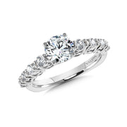 14K White Gold Round Diamond Engagement Ring