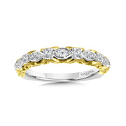 14K Two-Tone Gold Decorative Layered Diamond Wedding Band