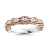 14K Two-Tone Gold Vintage Layered Diamond Wedding Band