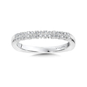 14K White Gold Double Diamond Wedding Band