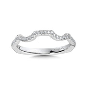 14K White Gold Arching Diamond Wedding Band