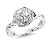 14K White Gold Double Halo Engagement Ring