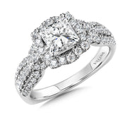 14K White Gold Princess-Cut Diamond Engagement Ring