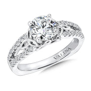 14K White Gold Diamond Infinity Engagement Ring