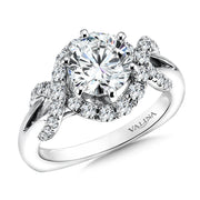 14K White Gold Engagement Ring