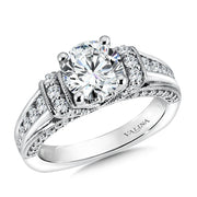 14K White Gold Engagement Ring