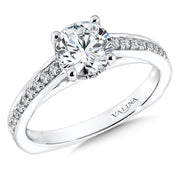 14K White Gold Straight Channel-Set Diamond Engagement Ring