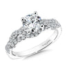 14K White Gold Braided Diamond Engagement Ring