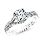 14K White Gold Split Bypass Diamond Engagement Ring