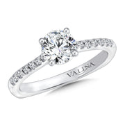 14K White Gold Straight Style Engagement Ring