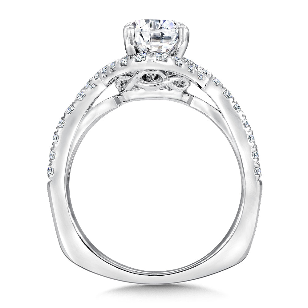 14K White Gold Oval Halo Infinity Engagement Ring