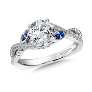 Diamond & Blue Sapphire Engagement Ring