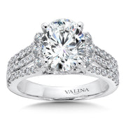 14K White Gold Oval Shape Engagement Ring