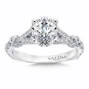 Oval Center Split Shank Engagement Ring