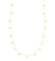 14K Yellow Gold Dangling Hearts Necklace