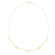 14K Yellow Gold Dangle Disc Necklace