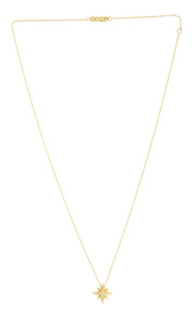 14K Yellow Gold Diamond North Star Necklace