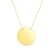 14K Yellow Gold Disc Necklace