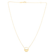 14K Yellow Gold Diamond SOHO Half Disc Necklace