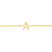 14K Yellow Gold Mini Initial A Necklace