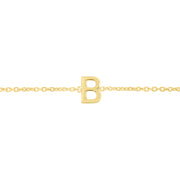 14K Yellow Gold Mini Initial B Necklace