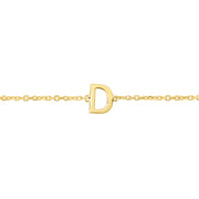 14K Yellow Gold Mini Initial D Necklace