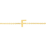 14K Yellow Gold Mini Initial F Necklace