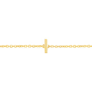 14K Yellow Gold Mini Initial I Necklace