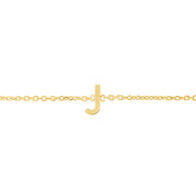 14K Yellow Gold Mini Initial J Necklace