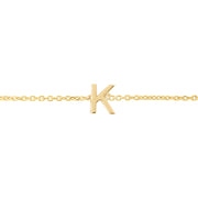 14K Yellow Gold Mini Initial K Necklace