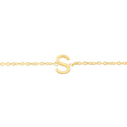 14K Yellow Gold Mini Initial S Necklace