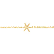 14K Yellow Gold Mini Initial X Necklace