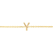 14K Yellow Gold Mini Initial Y Necklace