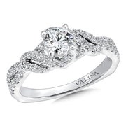 14K White Gold Twist Diamond Engagement Ring