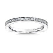 True-Fit Wedding Band for 14K White Gold Pave Cushion Halo Engagement Ring