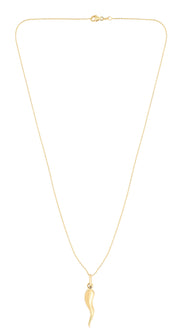 14K Yellow Gold Italian Horn Necklace