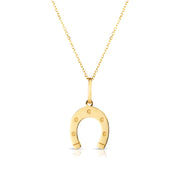 14K Yellow Gold Horseshoe Necklace