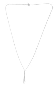 14K White Gold Polished Tear Drop Necklace