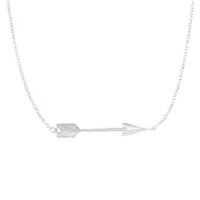 14K White Gold Arrow Necklace