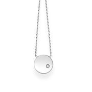 14K White Gold Polished SOHO Disc Diamond Necklace