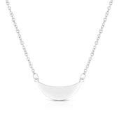 14K White Gold Polished Crescent Necklace