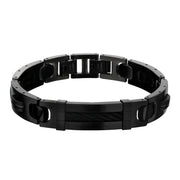 Plated Black with ID Plate Link Bracelet