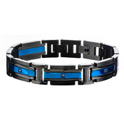 Matte Black & Blue Plated with Black CZ Bracelet