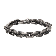 Antiqued Gun Metal Steel Squared Chain Link Bracelet