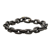 Antiqued Gun Metal Curb Chain Link Bracelet