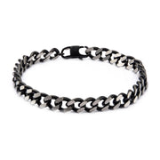 Black Plated Diamond Cut Chain Bracelet