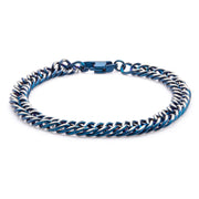 Steel Blue Plated Curb Chain Bracelet