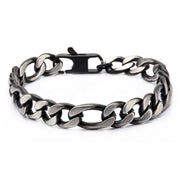 Black Plated Figaro Chain Bracelet