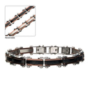 Steel Rose Gold & Black Plated Reversible Bracelet